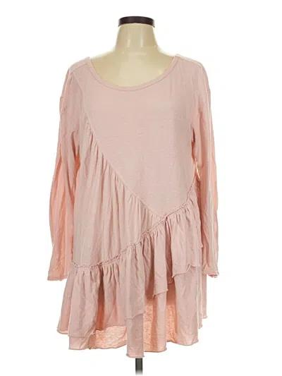 Pre-owned Fp Beach Long Sleeve Blouse In Pink