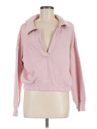 Pre-owned Fp Beach Long Sleeve Blouse In Pink