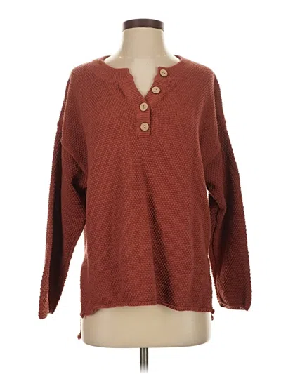 Pre-owned Fp Beach Long Sleeve Blouse In Red