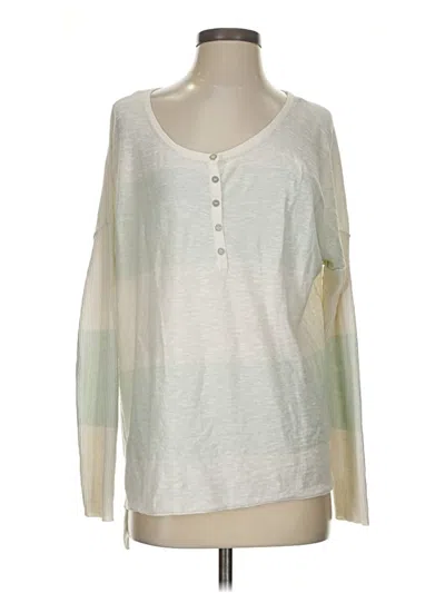 Pre-owned Fp Beach Long Sleeve Henley Shirt In White