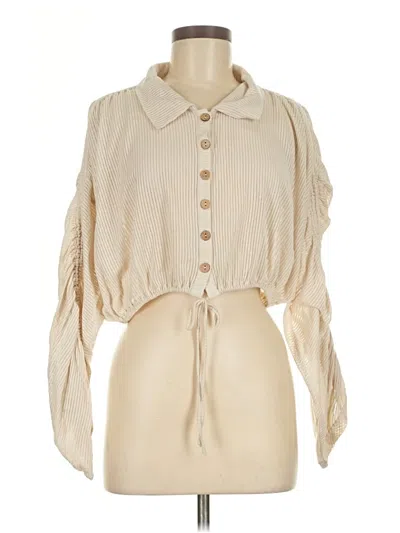 Pre-owned Fp Beach Long Sleeve Polo Shirt In Brown