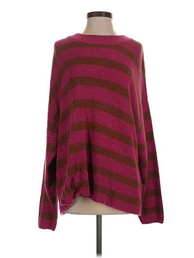 Pre-owned Fp Beach Pullover Sweater In Burgundy