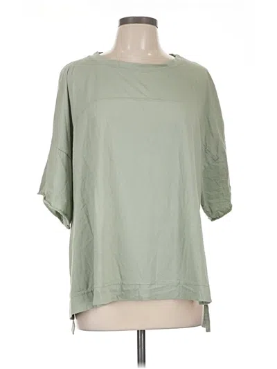 Pre-owned Fp Beach Short Sleeve Blouse In Green