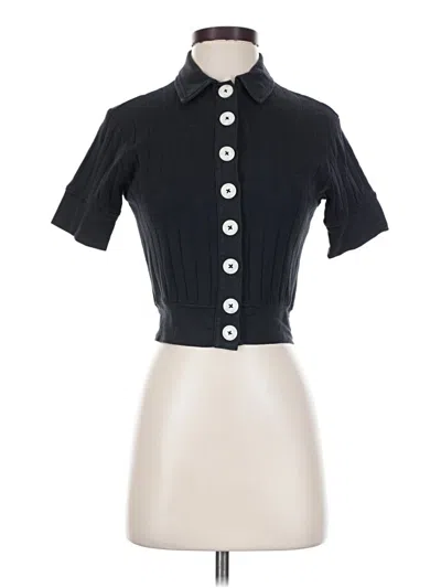 Pre-owned Fp Beach Short Sleeve Top Black Mock Neckline Tops