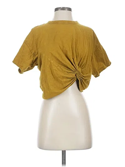 Pre-owned Fp Beach Short Sleeve Top Gold Cowl Neck Tops