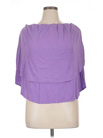 Pre-owned Fp Beach Short Sleeve Top Purple Strapless Neckline Tops