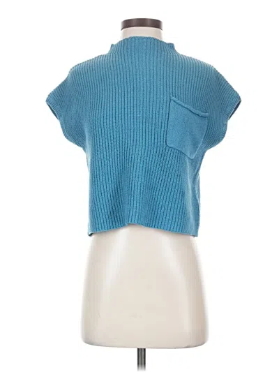 Pre-owned Fp Beach Short Sleeve Top Teal Turtleneck Tops