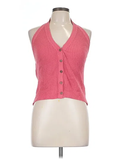 Pre-owned Fp Beach Sleeveless Button Down Shirt In Pink