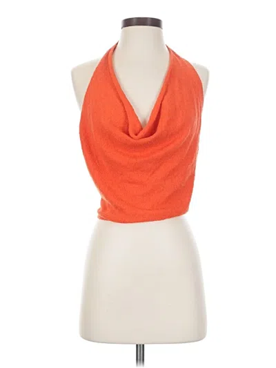 Pre-owned Fp Beach Tank Top Orange Cowl Neck Tops