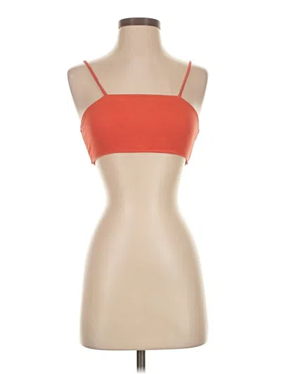 Pre-owned Fp Beach Tank Top Orange Strapless Neckline Tops