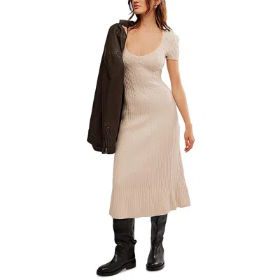 Fp Beach Womens Knit Cable Knit Sweaterdress In Multi