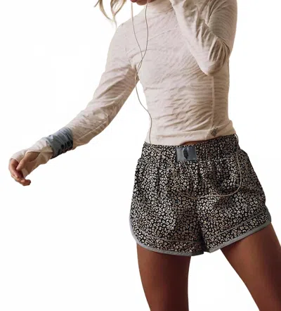 Fp Movement Acclimate Jacquard Turtleneck Top In White Animal Combo In Brown