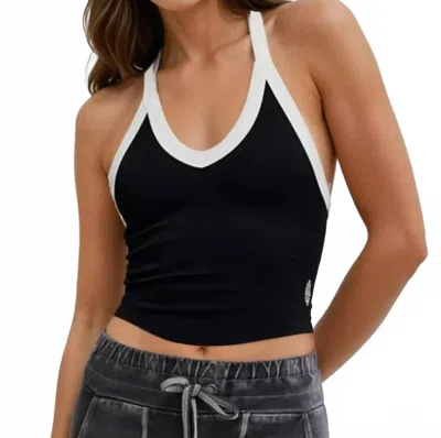 Fp Movement All Clear Vneck Colorblock Top In Black White Combo In Multi