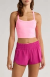 Fp Movement By Free People All Clear Rib Crop Camisole In Pink Lemonade