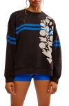 Fp Movement By Free People All Star Oversize Graphic Sweatshirt In Black/cobalt