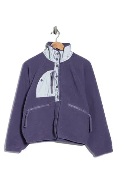 Fp Movement By Free People Fp Movement Hit The Slopes Reflective Fleece Jacket In Blue
