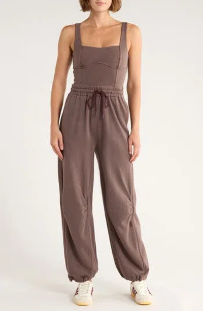 Fp Movement By Free People Fp Movement Inbound Stretch Cotton Jumpsuit In Brown