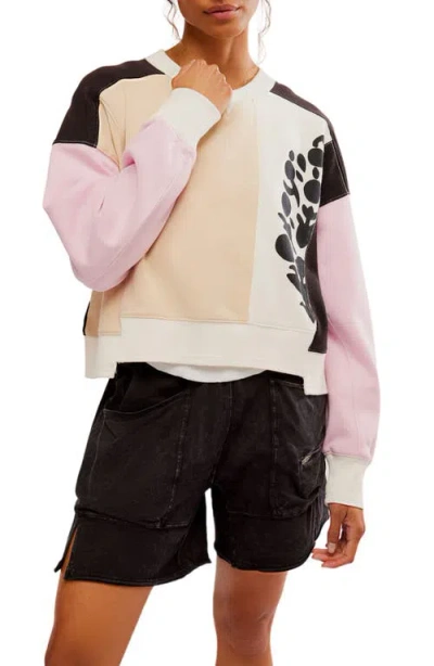 Fp Movement By Free People Fp Movement Intercept Colorblock Graphic Sweatshirt In Homeplate Combo