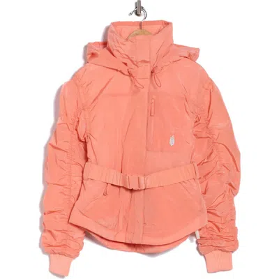 Fp Movement By Free People Fp Movement Lift Love Waterproof Primaloft® Insulated Hooded Jacket In Brown