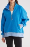 Fp Movement By Free People Hit The Slopes Quarter Zip Jacket In Blue Combo