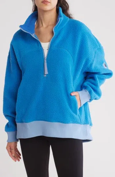 Fp Movement By Free People Hit The Slopes Quarter Zip Jacket In Blue Combo