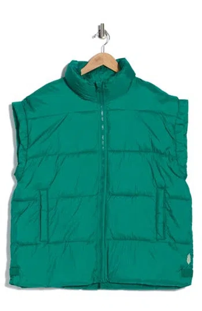 Fp Movement By Free People In A Bubble Oversize Puffer Vest In Green