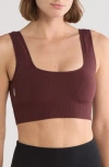 Fp Movement By Free People Karma Square Neck Sports Bra In Copper