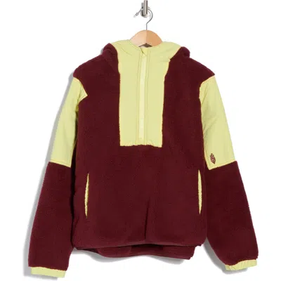 Fp Movement By Free People Lead The Pack Fleece Hooded Pullover In Crimson