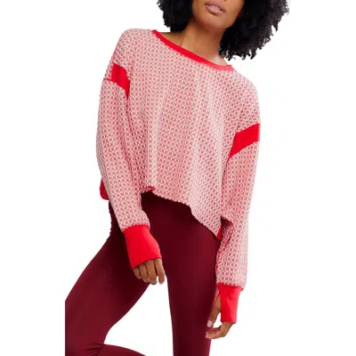 Fp Movement By Free People My Time Textured Waffle Knit Cutout Top In Multi