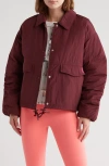 Fp Movement By Free People Off The Bleachers Coaches Jacket In Wine