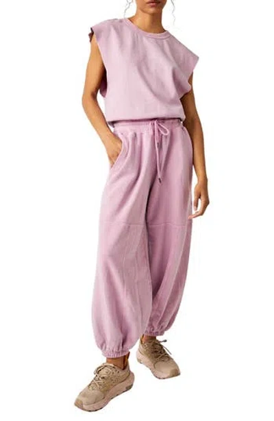 Fp Movement By Free People Throw & Go Wide Leg Cotton Jumpsuit In Cherry Blossom