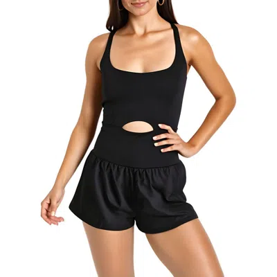 Fp Movement By Free People Womens Cut-out Nylon Romper