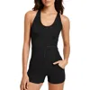 Fp Movement By Free People Womens Ribbed Nylon Romper