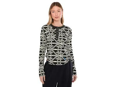 Fp Movement Cool Down Crew Printed Women's Clothing Winter Stripe Black: Sm (women's 4-6), Cotton/spandex