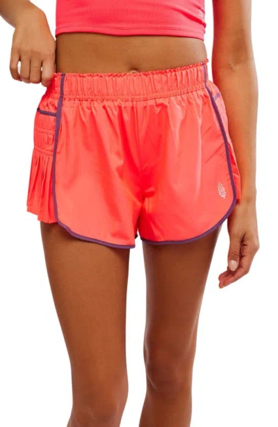 Fp Movement Easy Tiger Side Pleat Shorts In Red