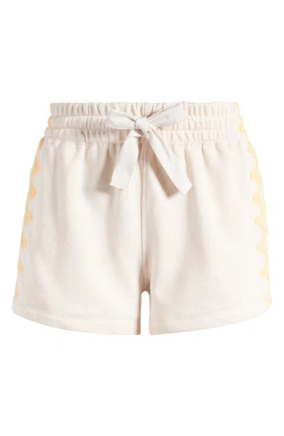 Fp Movement By Free People Feeling Wavy Side Appliqué Cotton Blend Shorts In Beached Clay Combo
