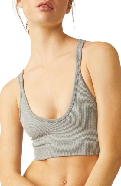 Fp Movement Free Throw Strappy Sports Bra In Heather Grey