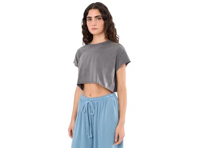 Fp Movement Hot Shot Cropped Tee Women's Workout Vintage Black: Sm (women's 4-6) In Gray