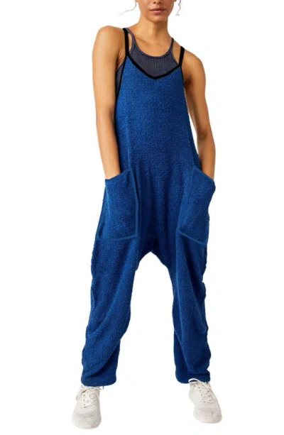 Fp Movement Hot Shot Cuddle Up Chenille Jumpsuit In Blue
