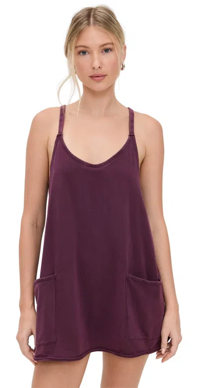 Fp Movement Hot Shot Mini Dress Black Cherry In Burgundy