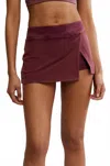Fp Movement Hot Shot Mini Skort In Clove In Burgundy