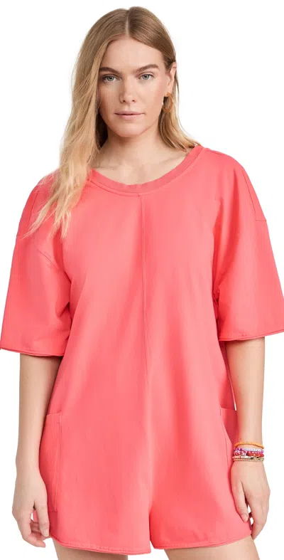 Fp Movement Hot Shot Tee Romper Electric Sunset In Electric Sunset