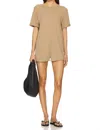 Fp Movement Hot Shot Tee Romper In Mocha Latte In Brown