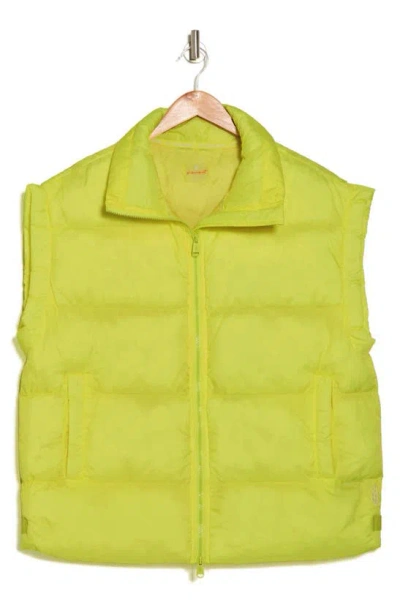Fp Movement In A Bubble Oversize Puffer Vest In Sour Citrus