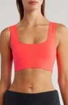 Fp Movement Karma Square Neck Sports Bra In Hot Watermelon