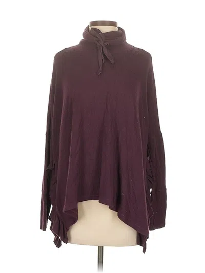 Pre-owned Fp Movement Long Sleeve Blouse In Burgundy