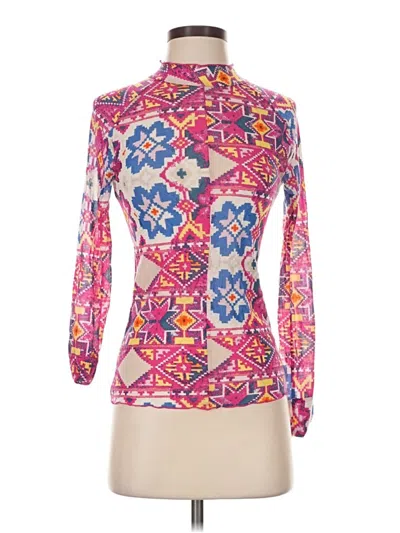 Pre-owned Fp Movement Long Sleeve Blouse In Pink