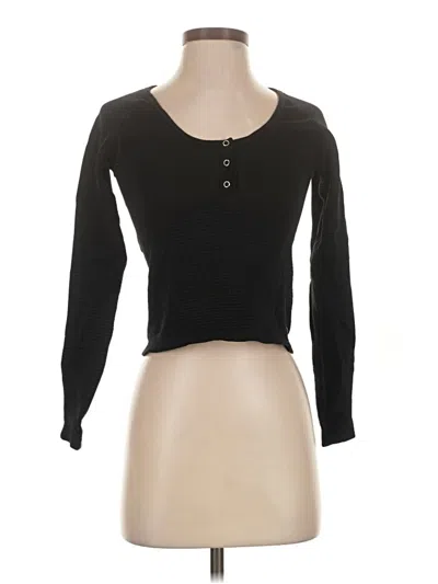 Pre-owned Fp Movement Long Sleeve Henley Shirt In Black