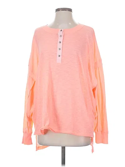 Pre-owned Fp Movement Long Sleeve Henley Shirt In Pink
