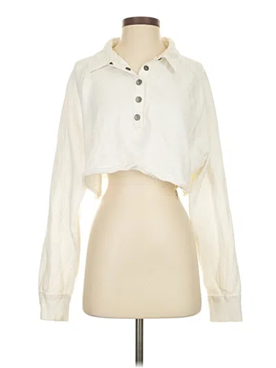 Pre-owned Fp Movement Long Sleeve Polo Shirt In White